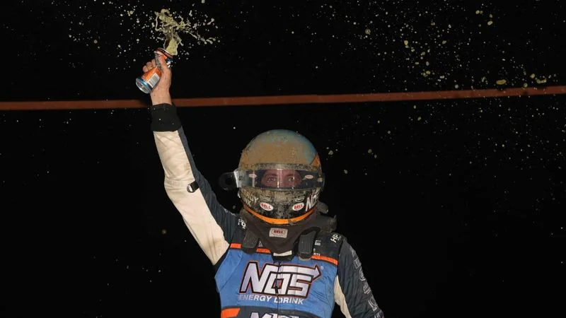Justin Grant captured his eighth career Ocala Speedway USAC AMSOIL National Sprint Car victory on Wednesday night during Winter Dirt Games XVI round three. (Michael Fry Photo)