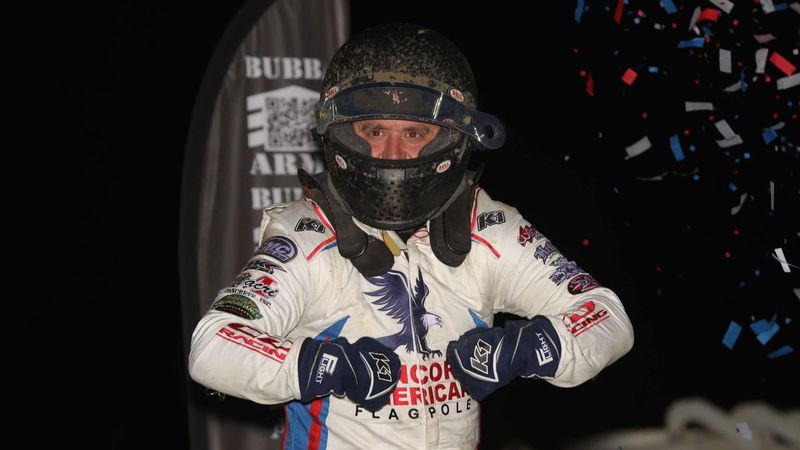 Brady Bacon captured his 59th career USAC AMSOIL National Sprint Car feature win on Thursday night at Florida's Ocala Speedway. (Michael Fry Photo)